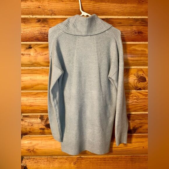 Calvin Klein Light Blue Cowl Neck Tunic Length Oversized Sweater Size Small - Picture 6 of 11